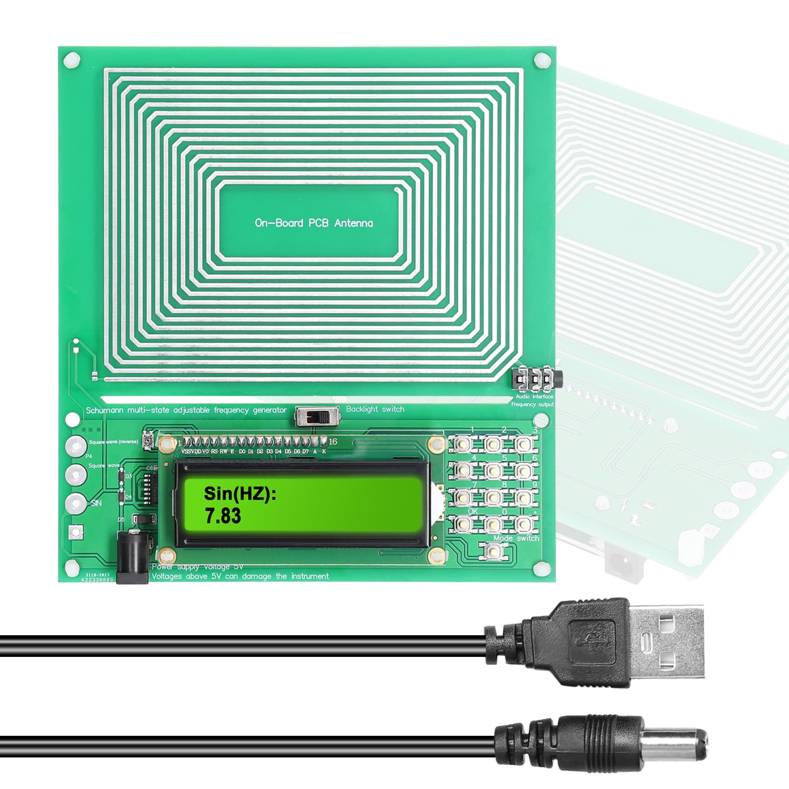 Amazon.co.jp: MYNVY 調整可能な0.001Hz-200KHz 7.83HZシューマン共振